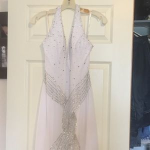 Tiffany Designs size 4 white prom dress.